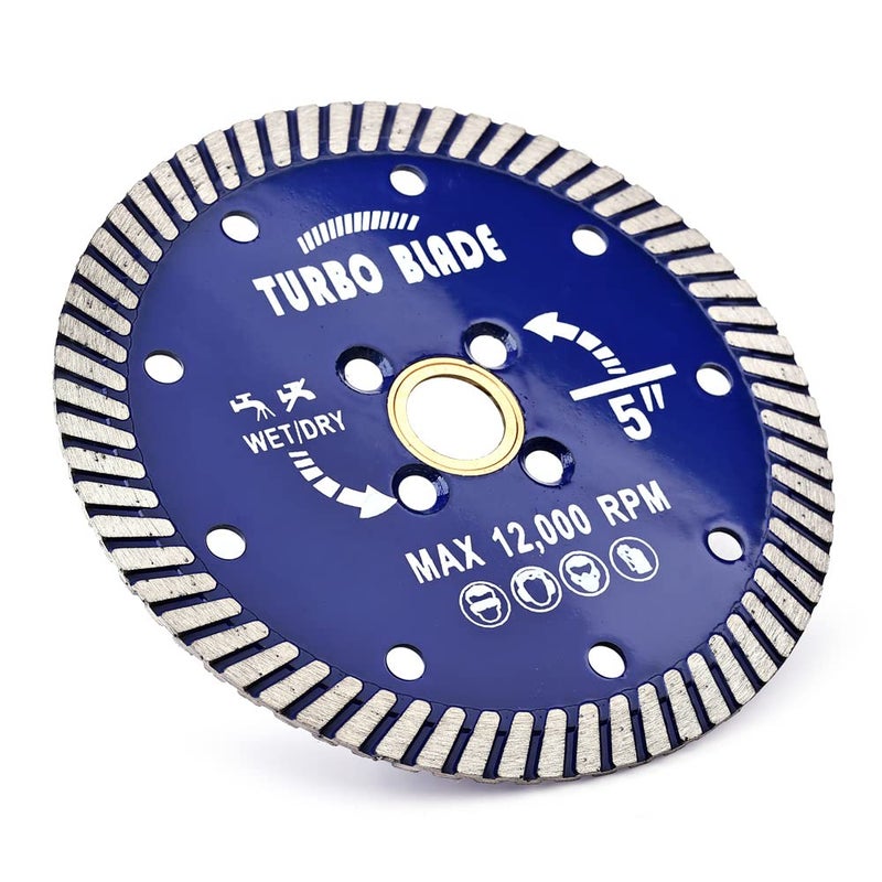 OSCEH 5" Diamond Turbo Blade Granite Blade for Granite Marble Porcelain Tile Wet/Dry Cutting - Image 1